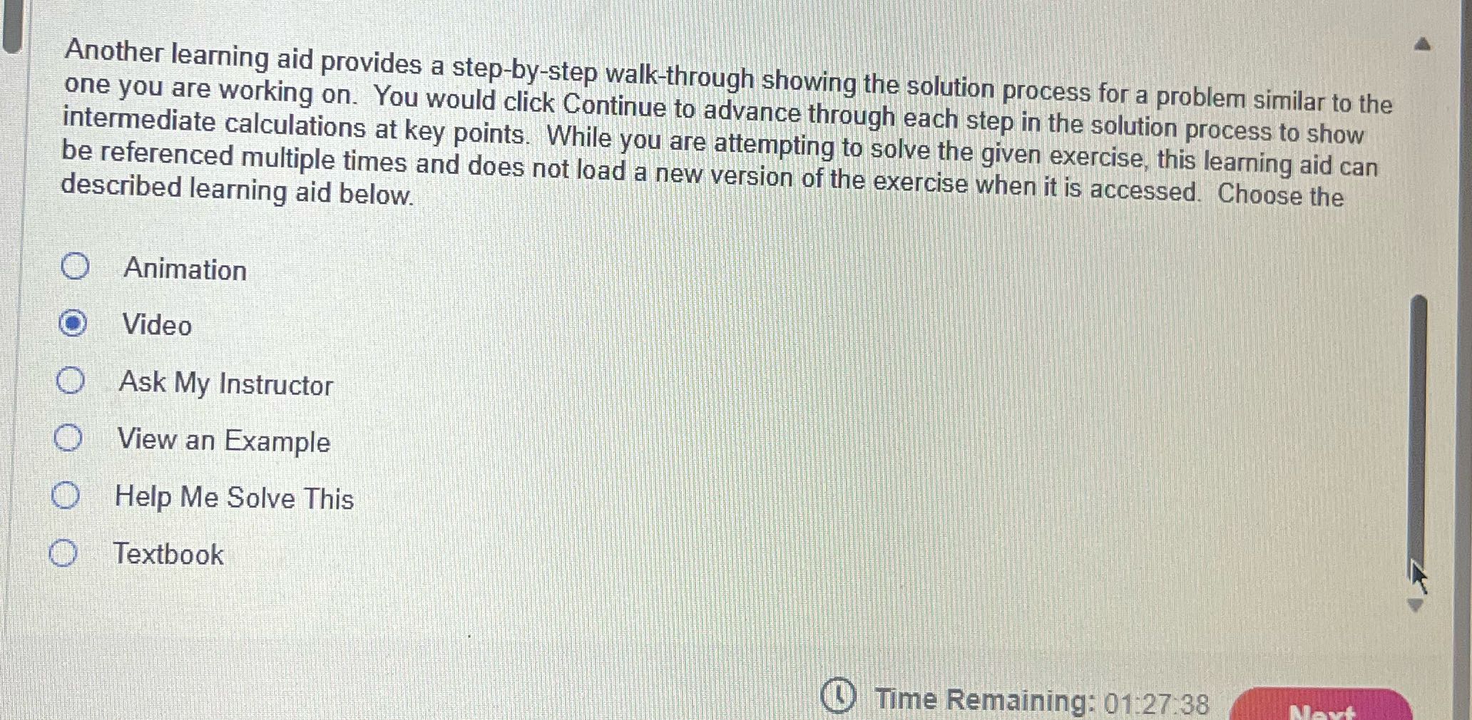 Another learning aid provides a step-by-step