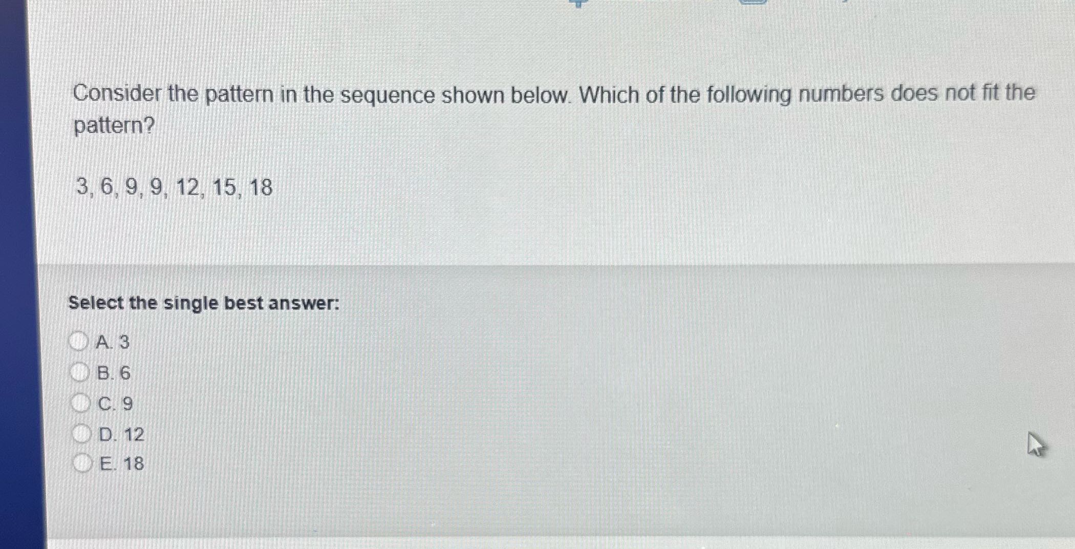 Consider Consider the pattern in the sequence