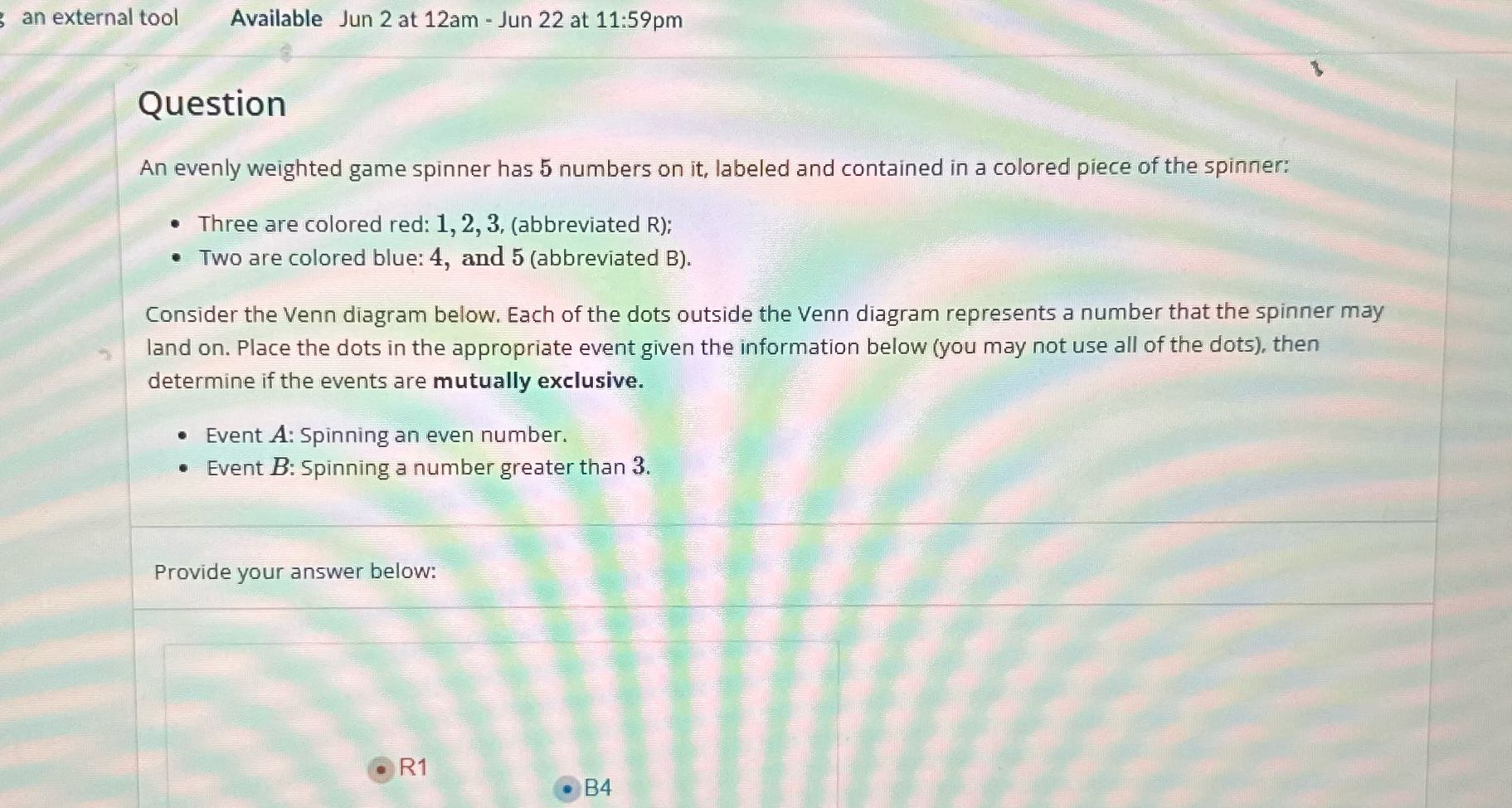 an external tool Available Jun 2 at 12am - Jun 22