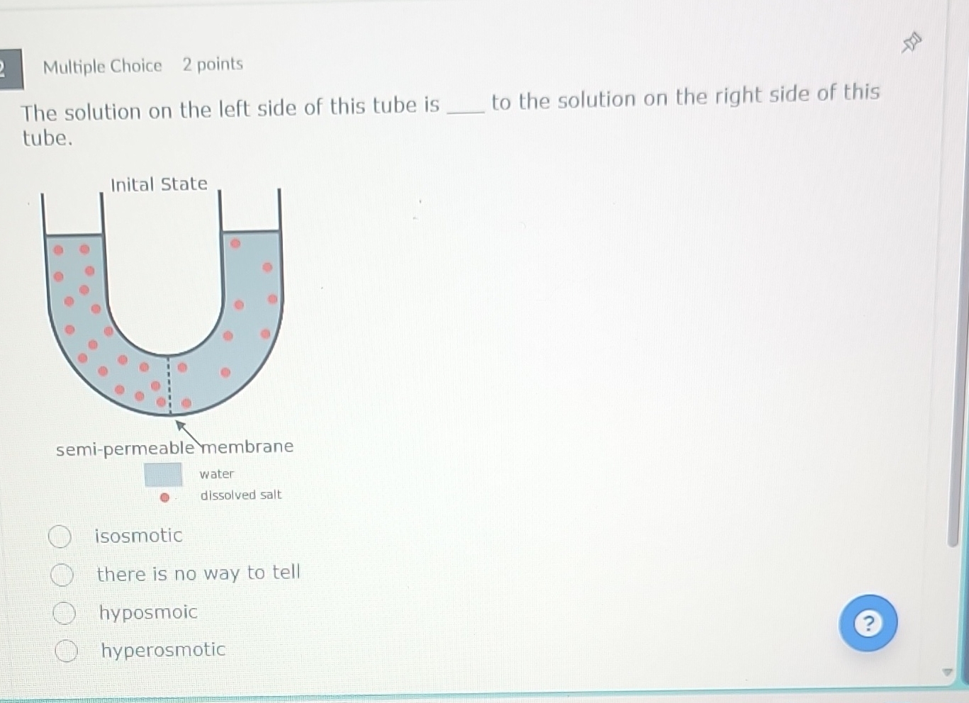 | Multiple Choice 2 points } The solution on the