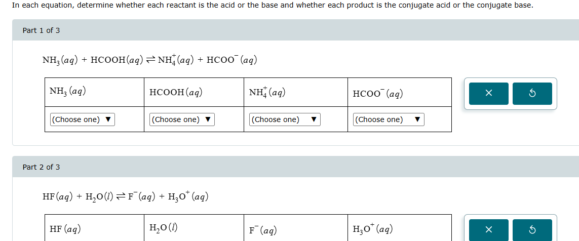 . In each equation, determine whether each