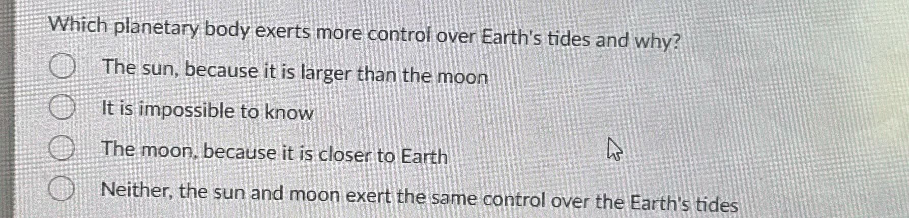 ? Which planetary body exerts more control over