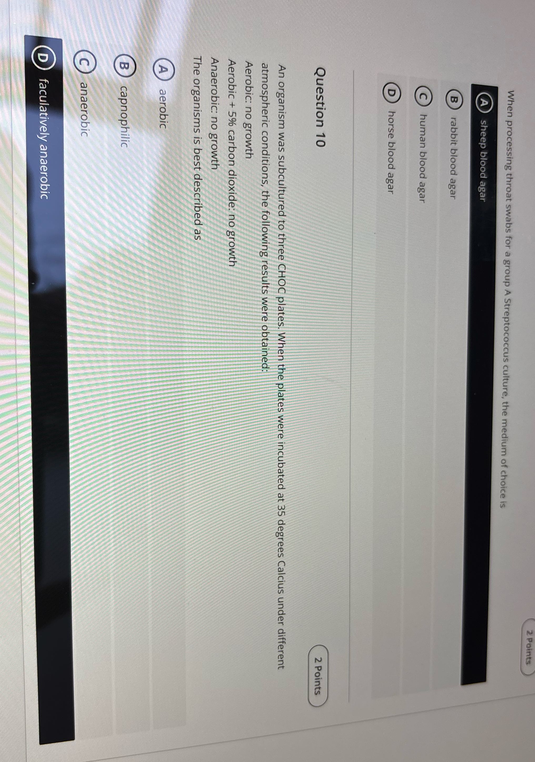 2 Points the medium of choice is When processing