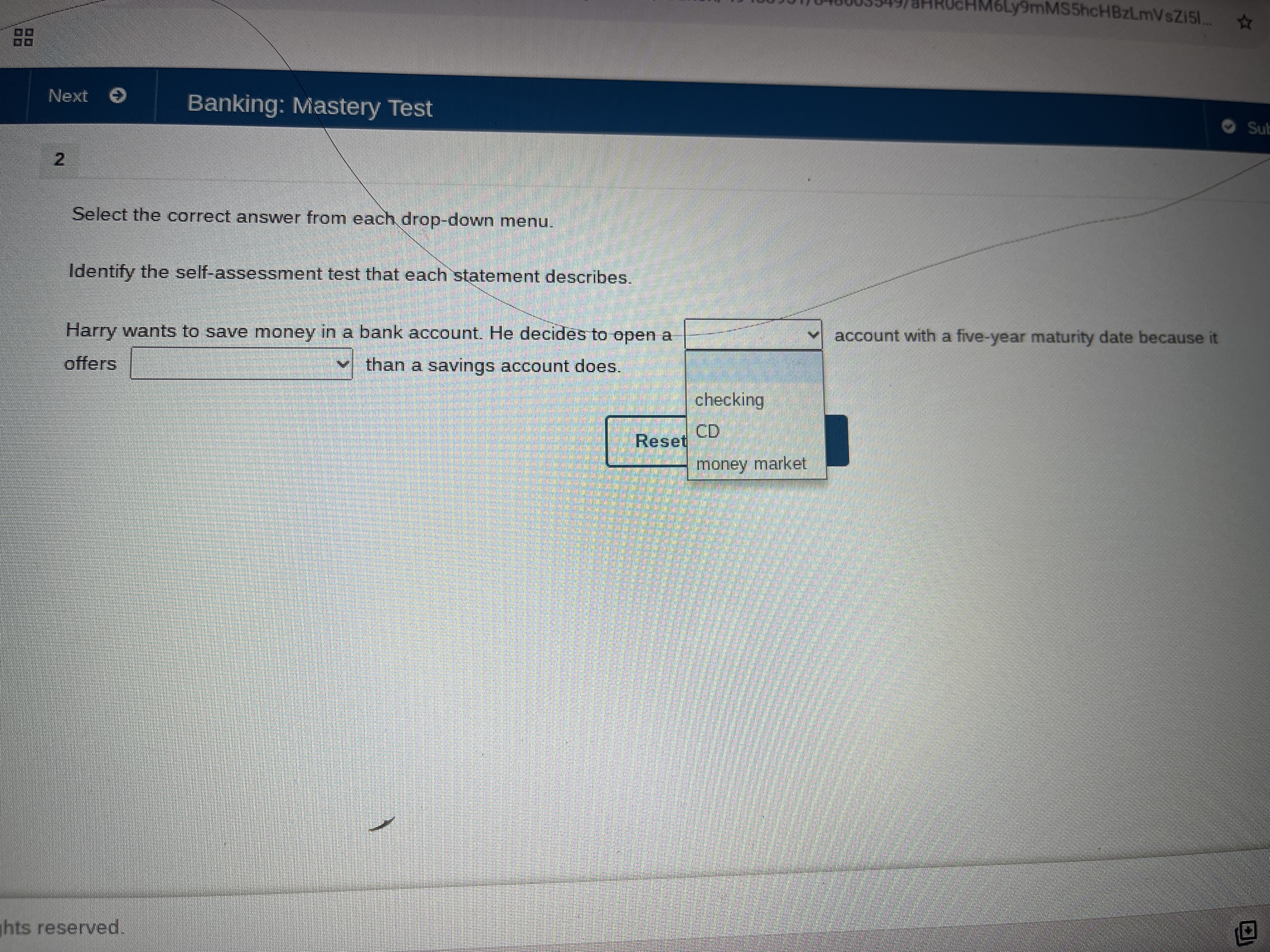 ? ($5hcHBzLmVsZi51. Next Banking: Mastery Test