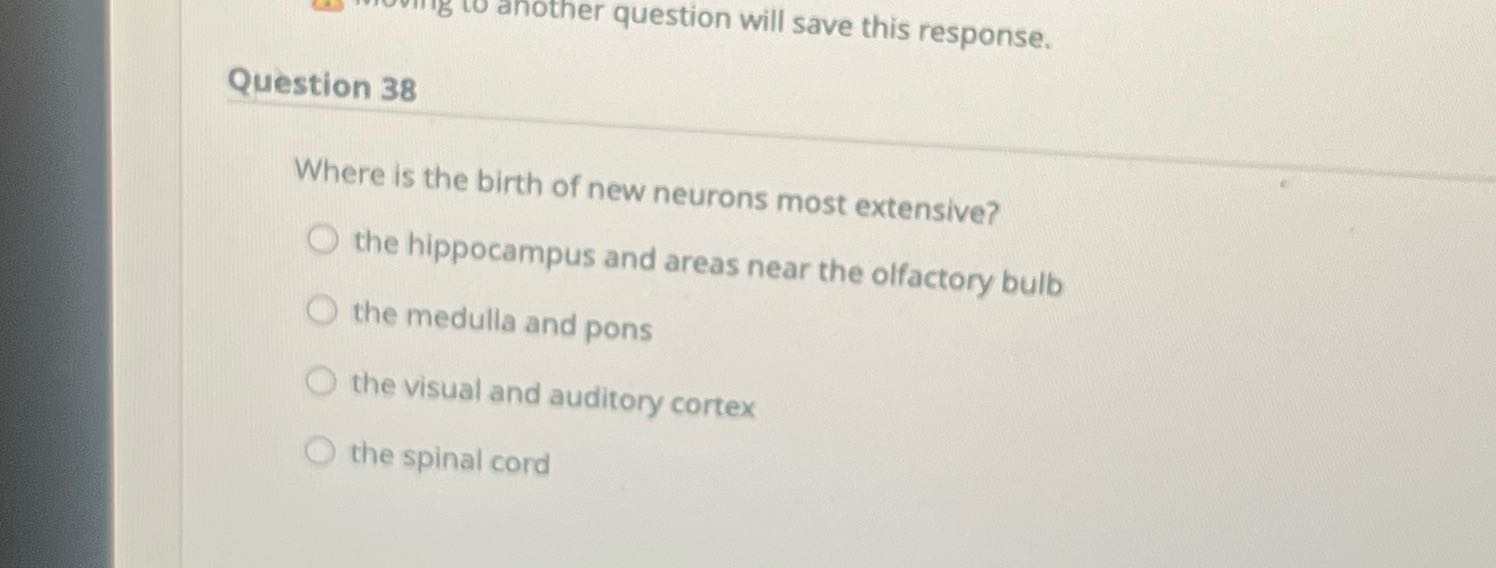 g to another question will save this response.