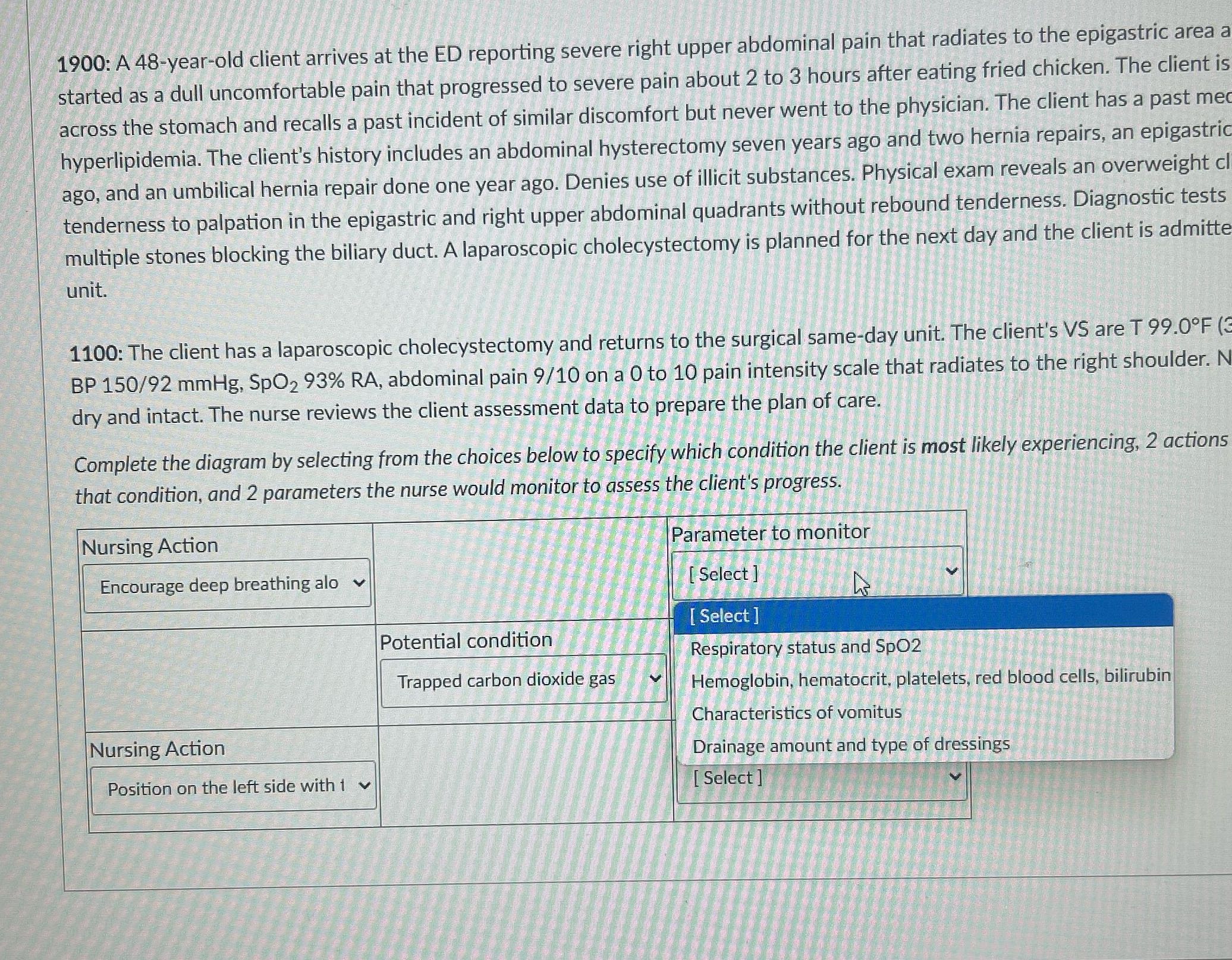 1900: A 48-year-old client arrives at the ED