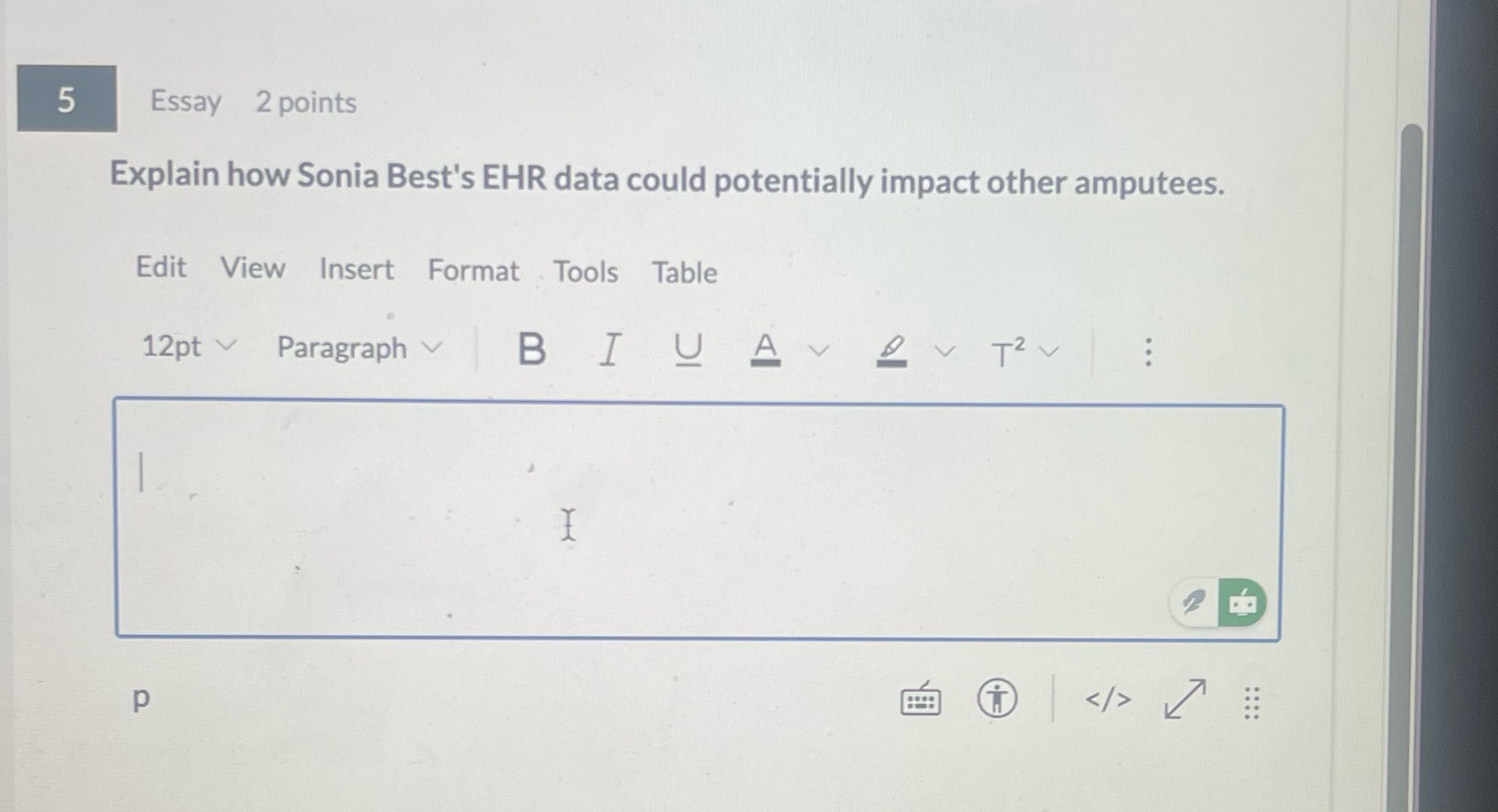 5 Essay 2 points Explain how Sonia Best's
