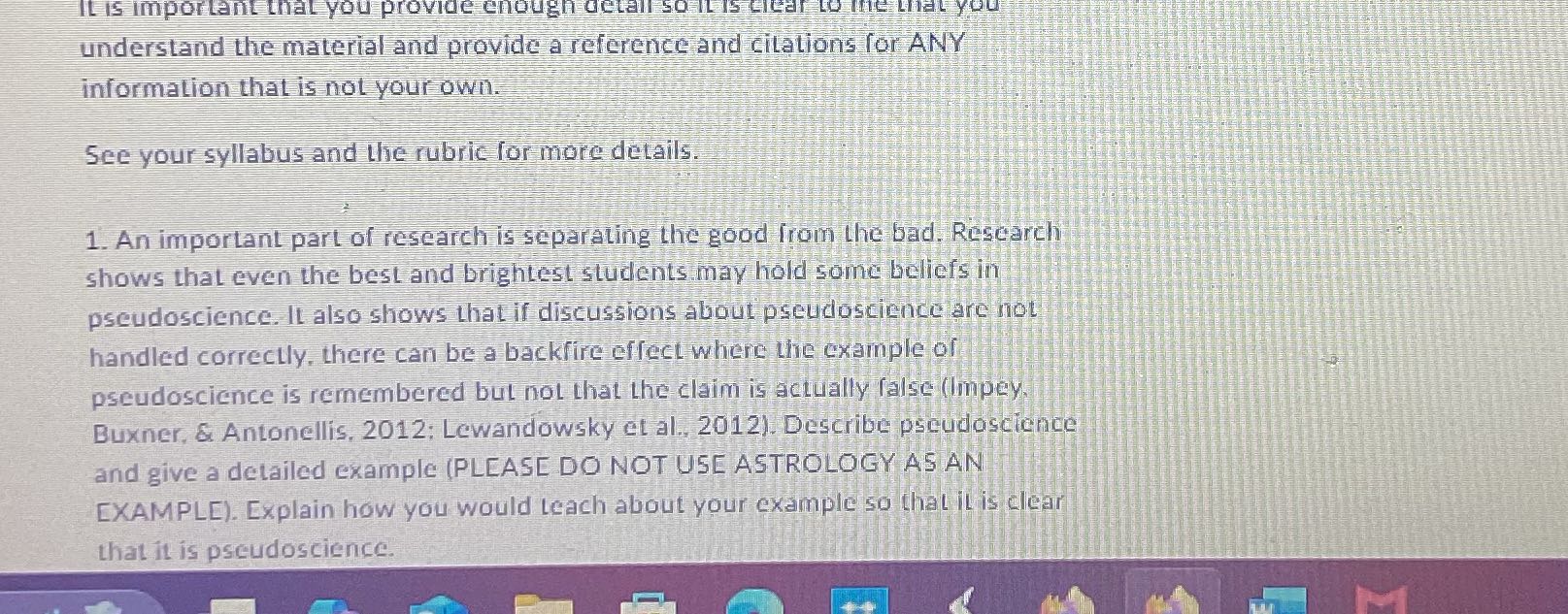 It is important that you provide enough detall so