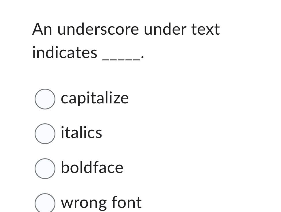 An underscore under text indicates capitalize