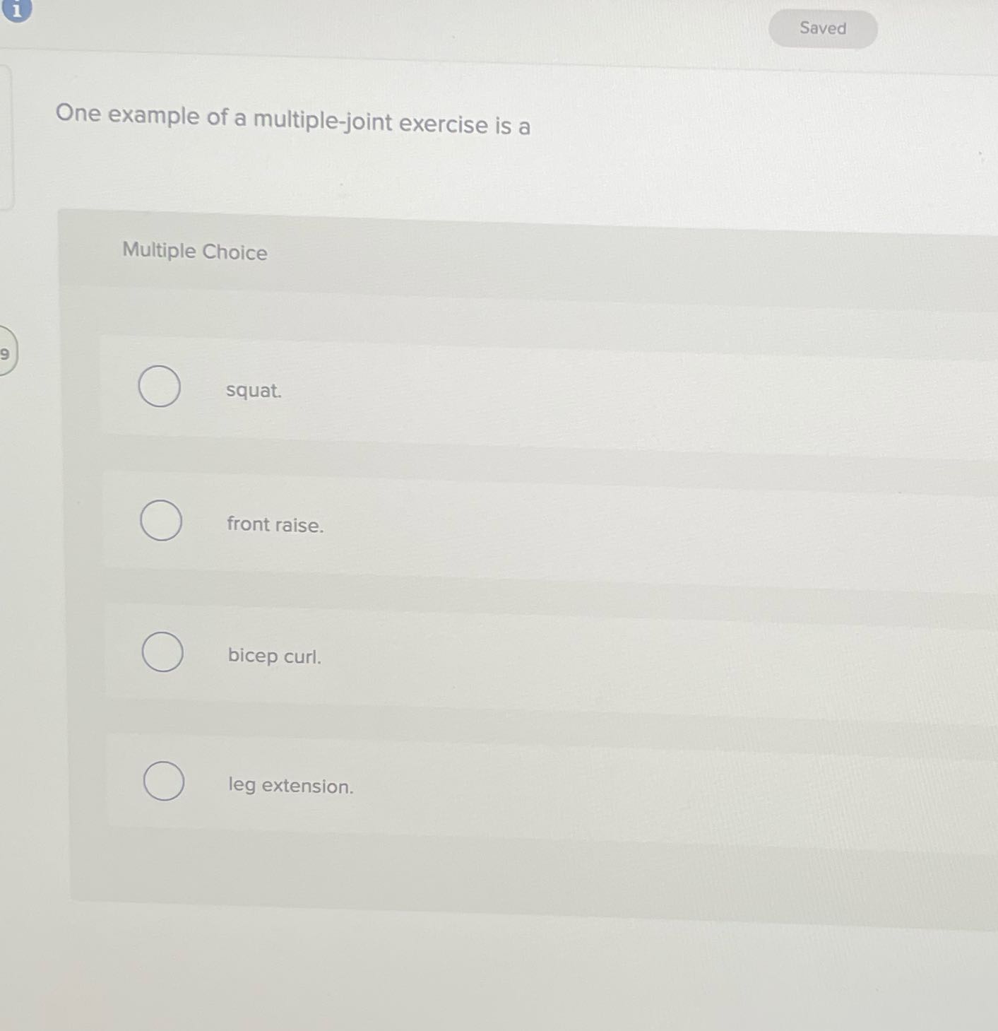 Saved One example of a multiple-joint exercise is