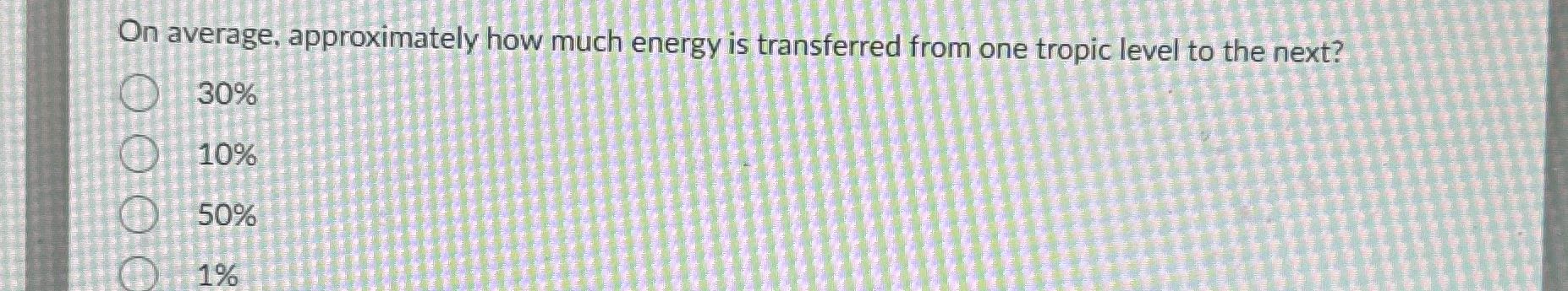 ? On average, approximately how much energy is