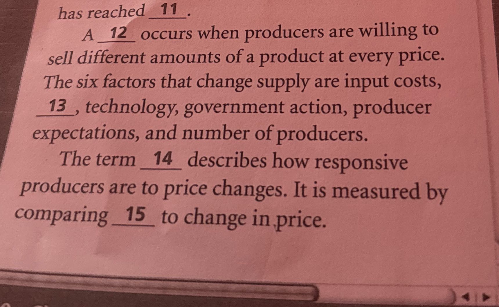 has reached 11 . A 12 occurs when producers are