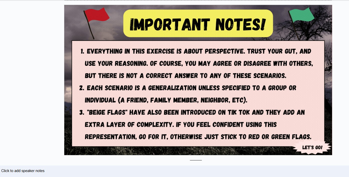 speaker notes IMPORTANT NOTES! 1. EVERYTHING IN