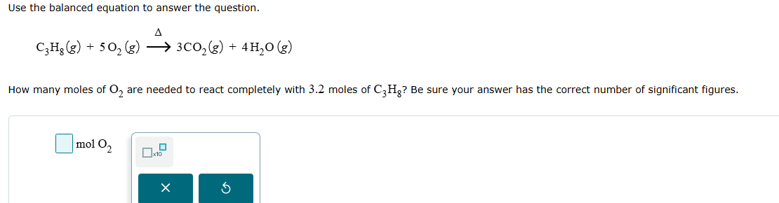 . Use the balanced equation to answer the