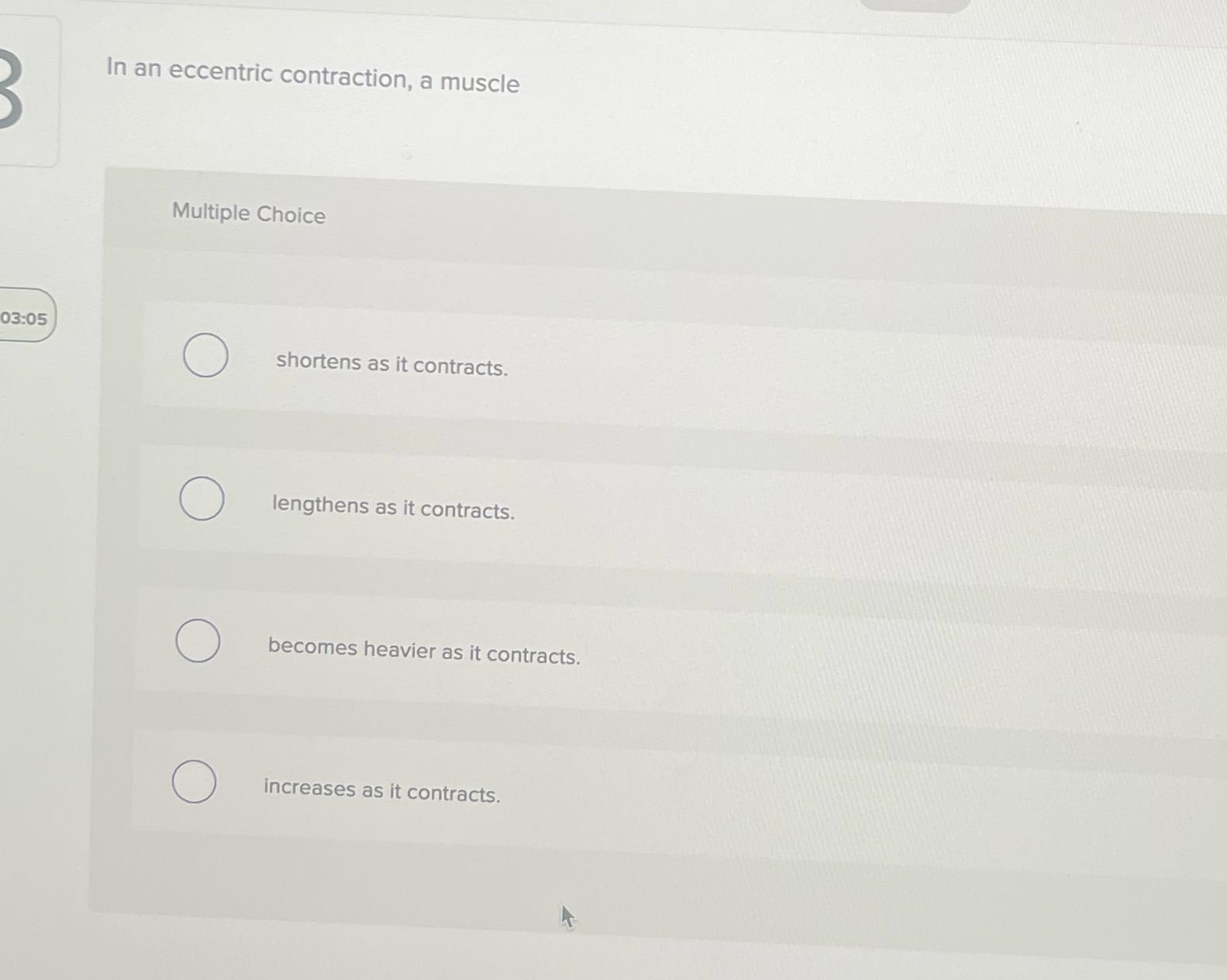 Solve In an eccentric contraction, a muscle