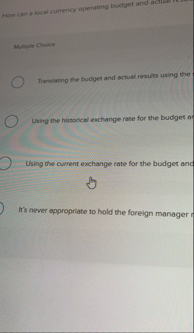 How can a local currency operating budget and