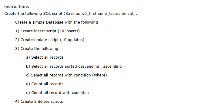 solve Instructions Create the following SOL