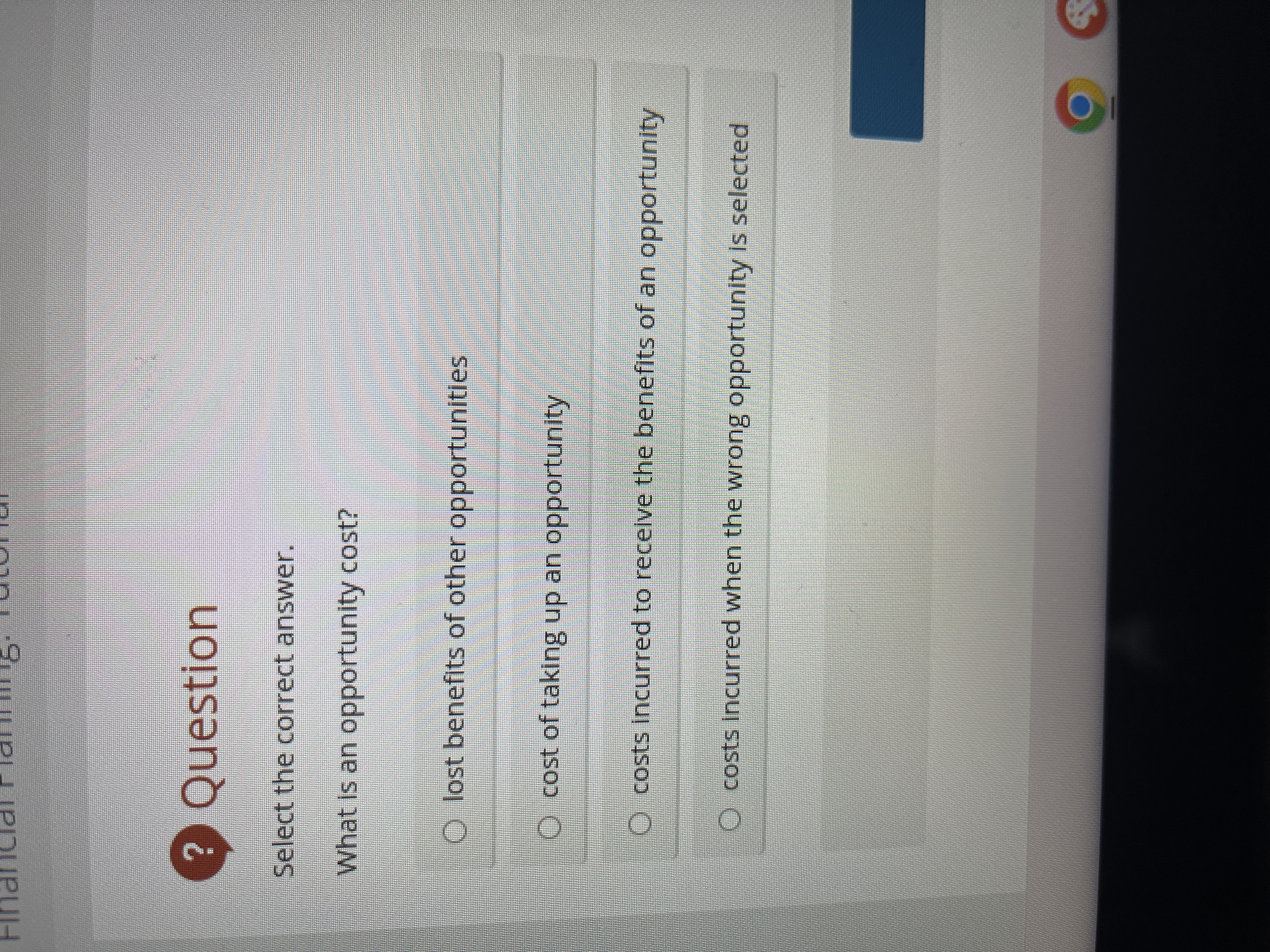 ? ? Question Select the correct answer. What is