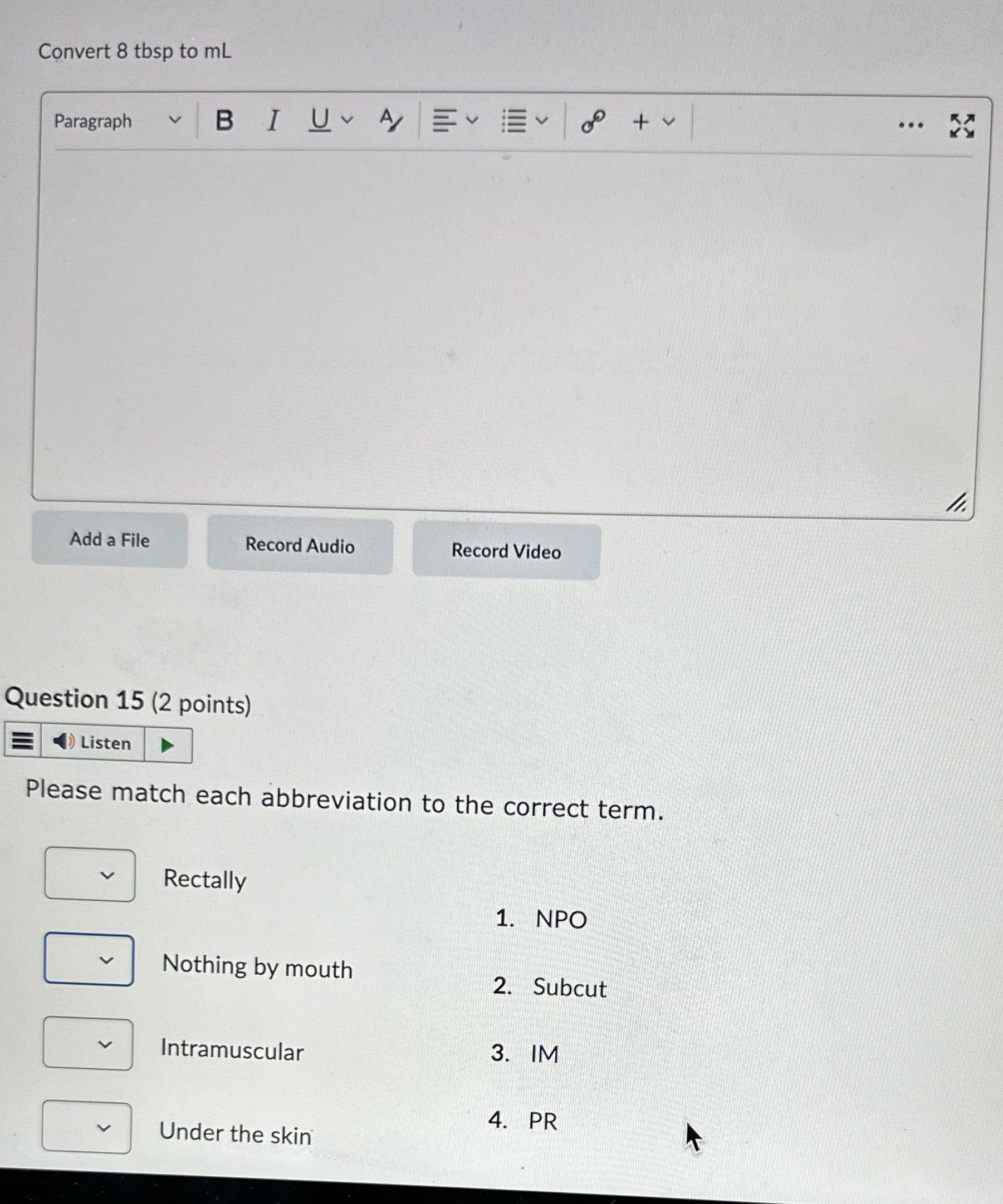 Convert 8 tbsp to ml . . . Paragraph V BIUAE tv