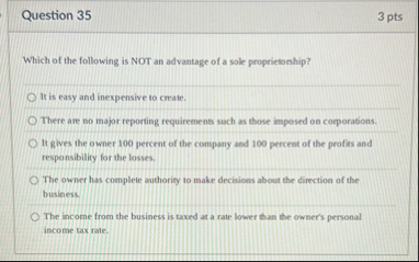 Question 3 5 3 pts Which of the following is NOT
