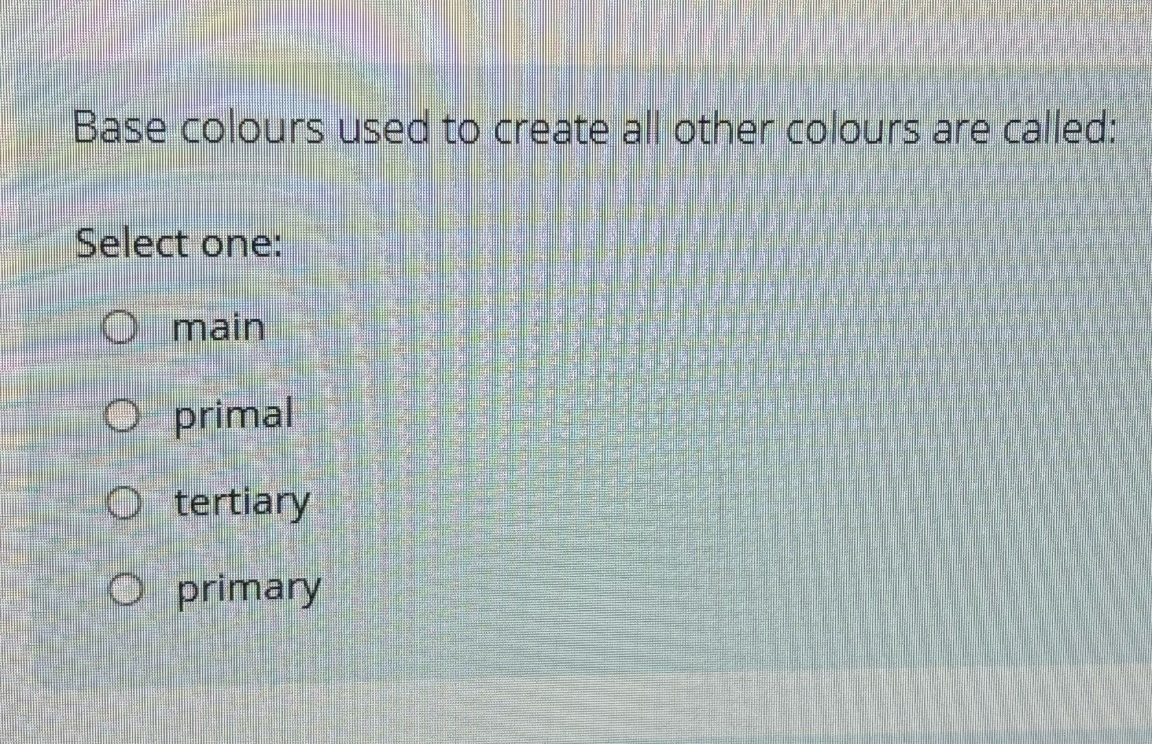 Base colours used to create all other colours are