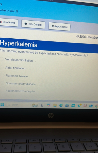 S alker > Unit 5 2 0 2 5 Chamber Hyperkalemia