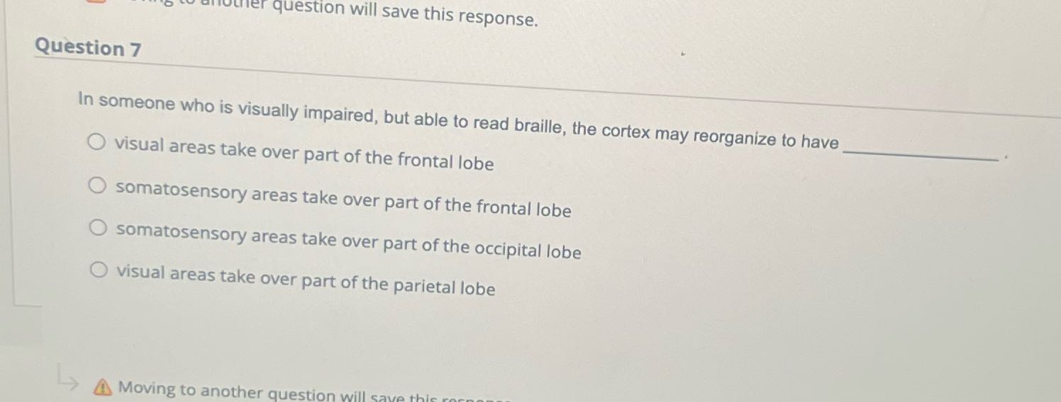 other question will save this response. Question