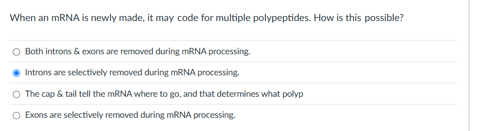solve When an mRNA is newly made, it may code for
