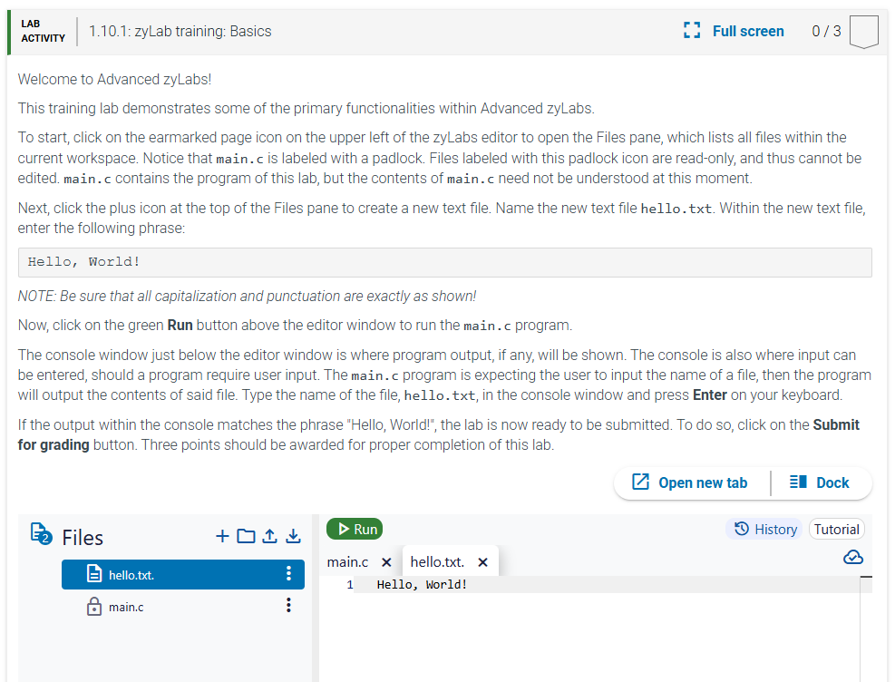 LAB actwiry | |-10.1: zyLab training: Basics ta