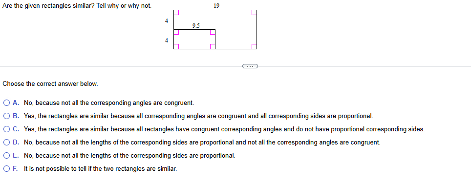 SOLVE Are the given rectangles similar? Tell why