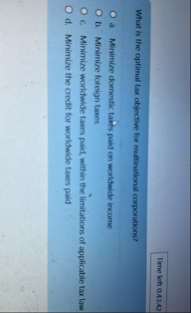 Time left 0 : 4 4 : 5 2 What is the U . S .