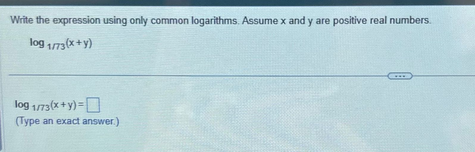Write the expression using only common