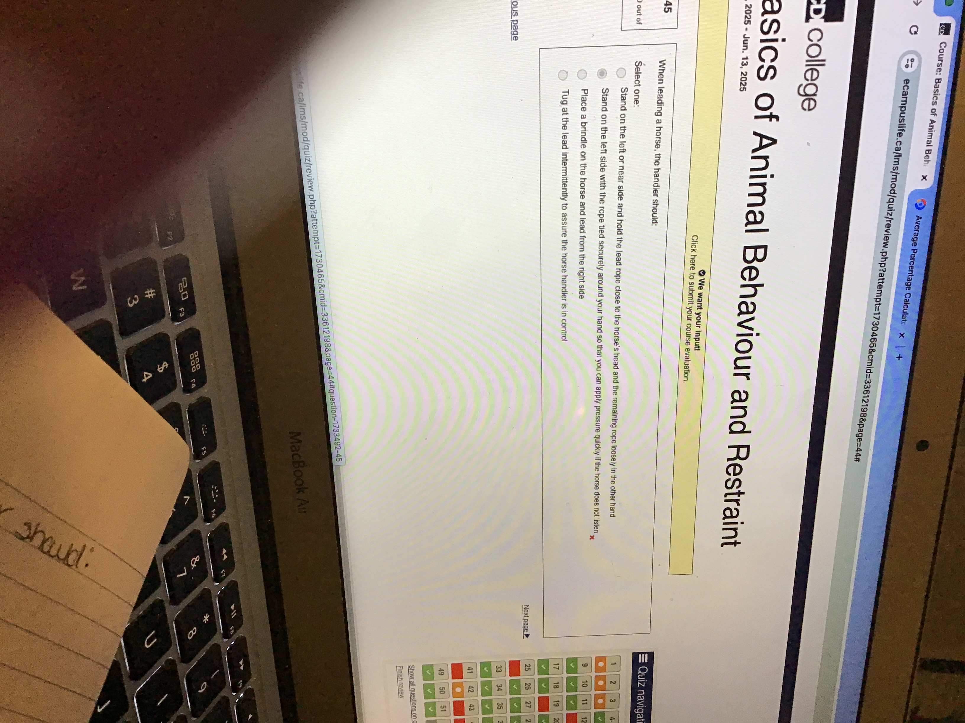 Correct option We want your input! Click here to