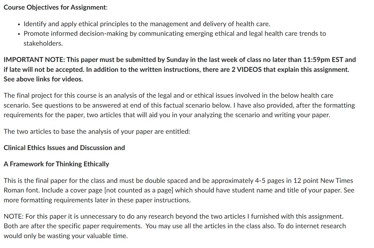 Course Objectives for Assignment: Identify and