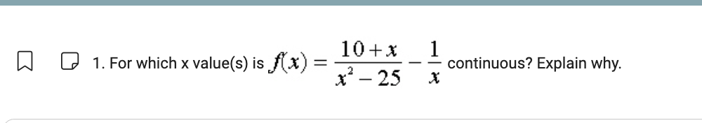Solve this math question correctly 1. For which x