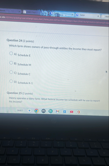 Question 2 4 ( 2 points ) Which form shows owners