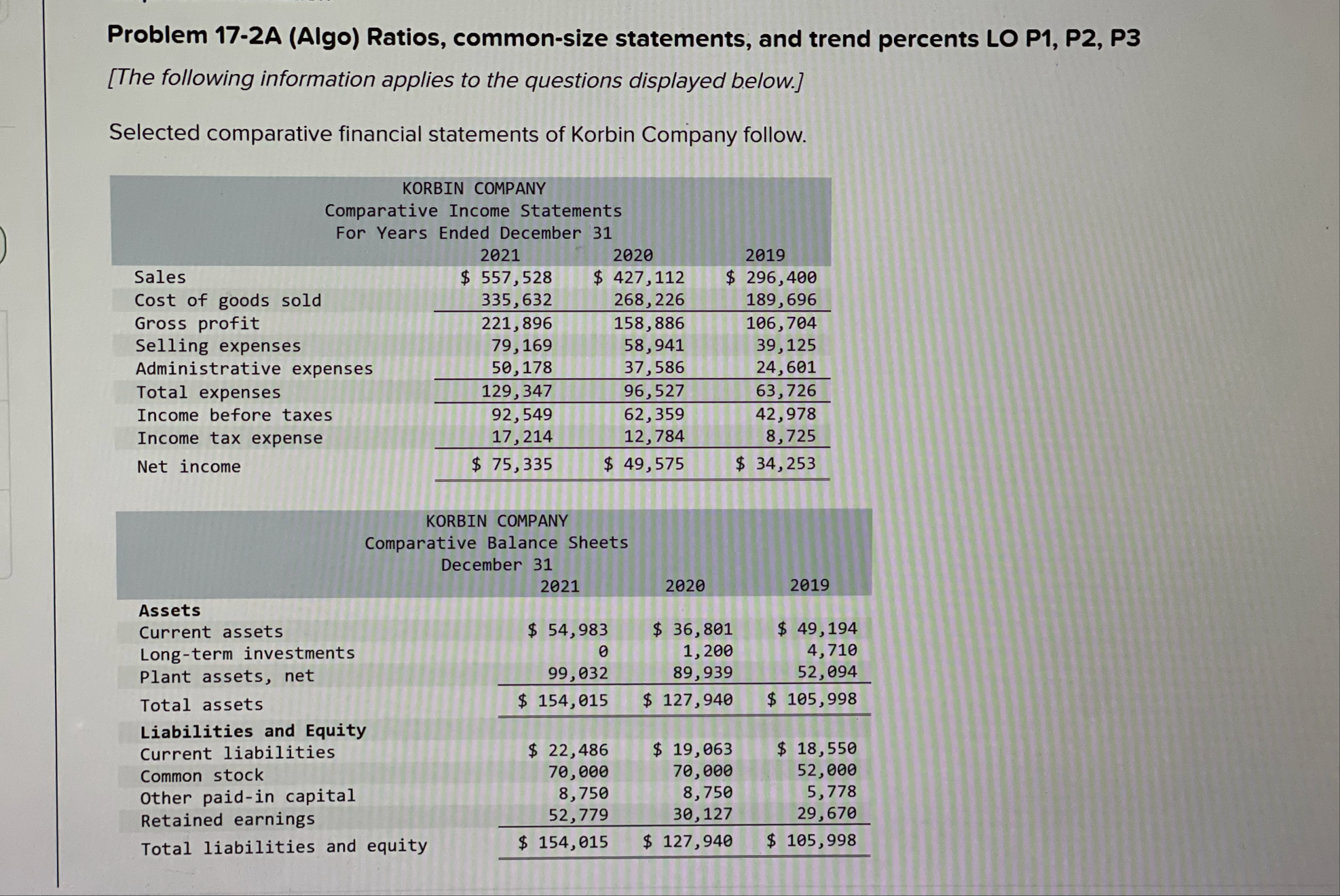Required information Problem 1 7 - 2 A ( Algo )