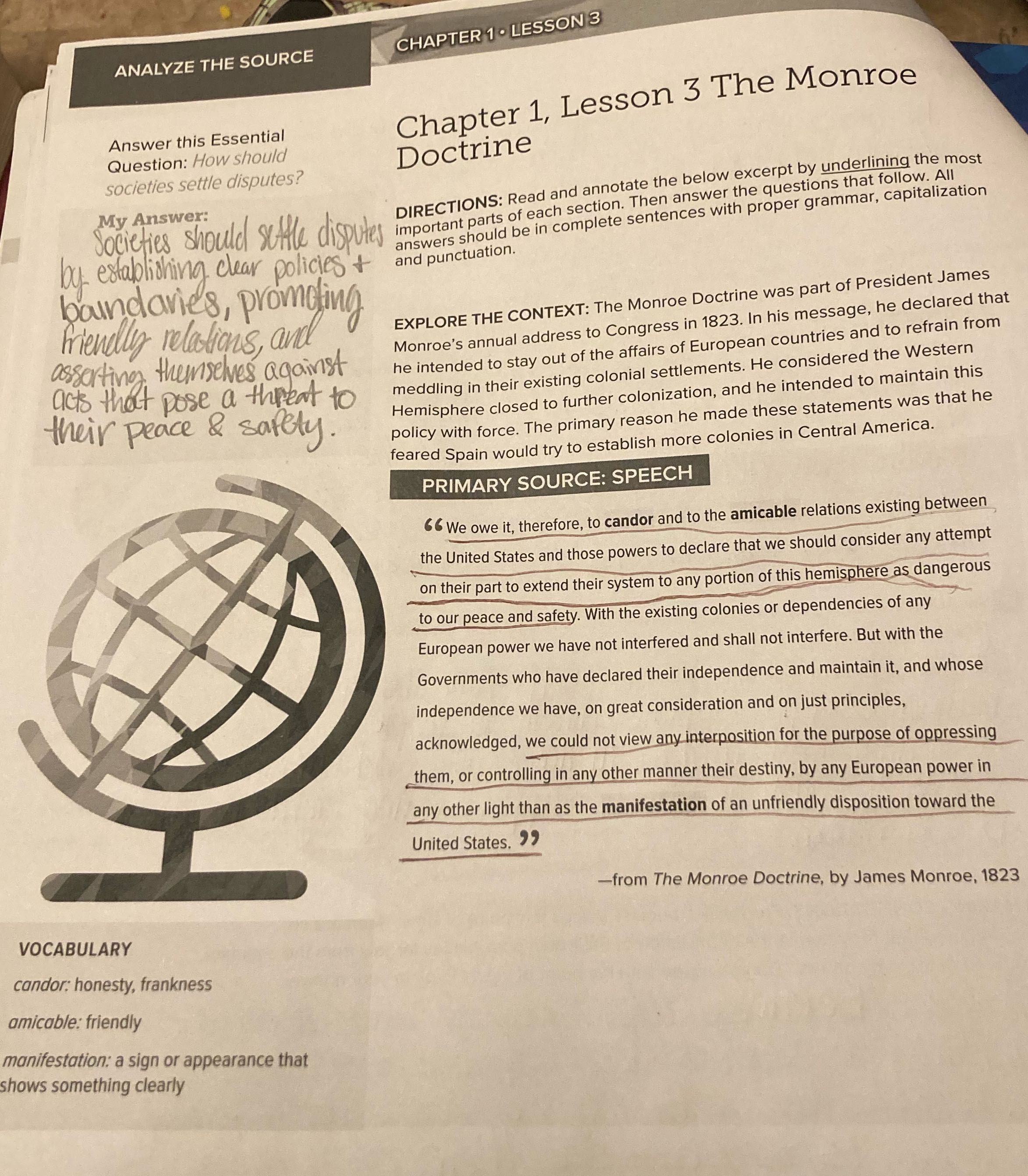 can you provide lines for question one from this