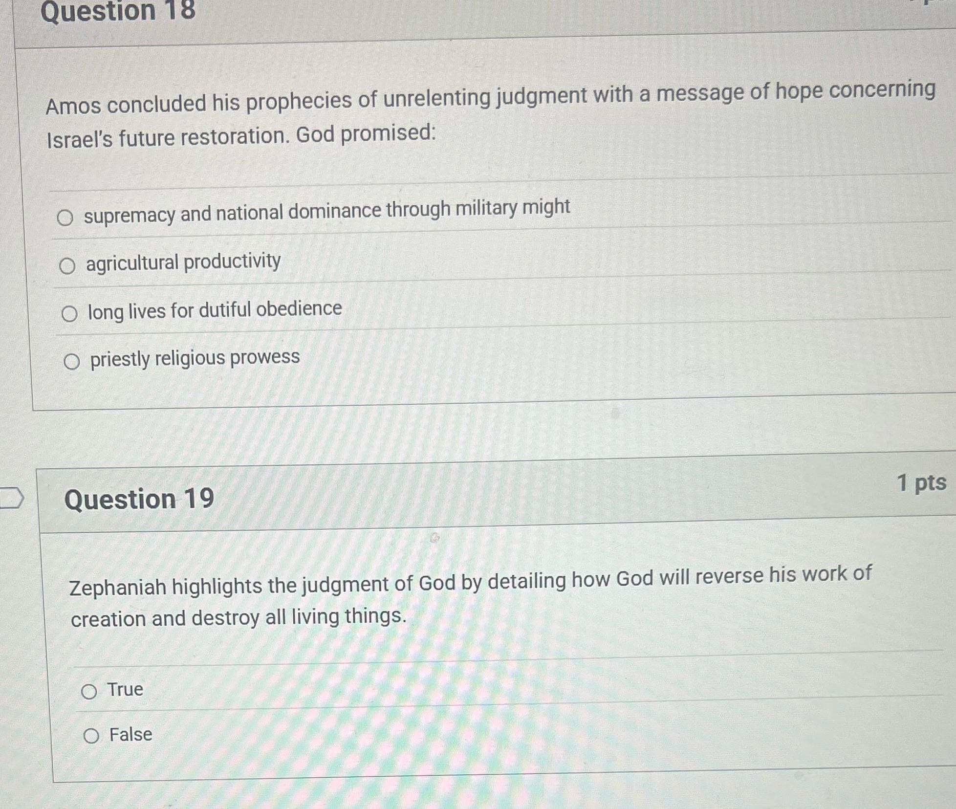 answers Question 18 Amos concluded his prophecies