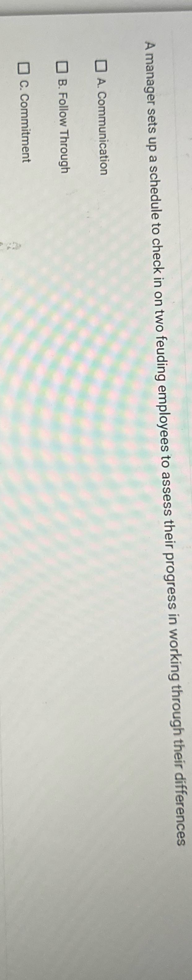 A manager sets up a schedule to check in on two