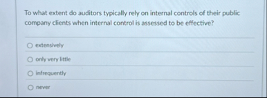 To what extent do auditors typically rely on