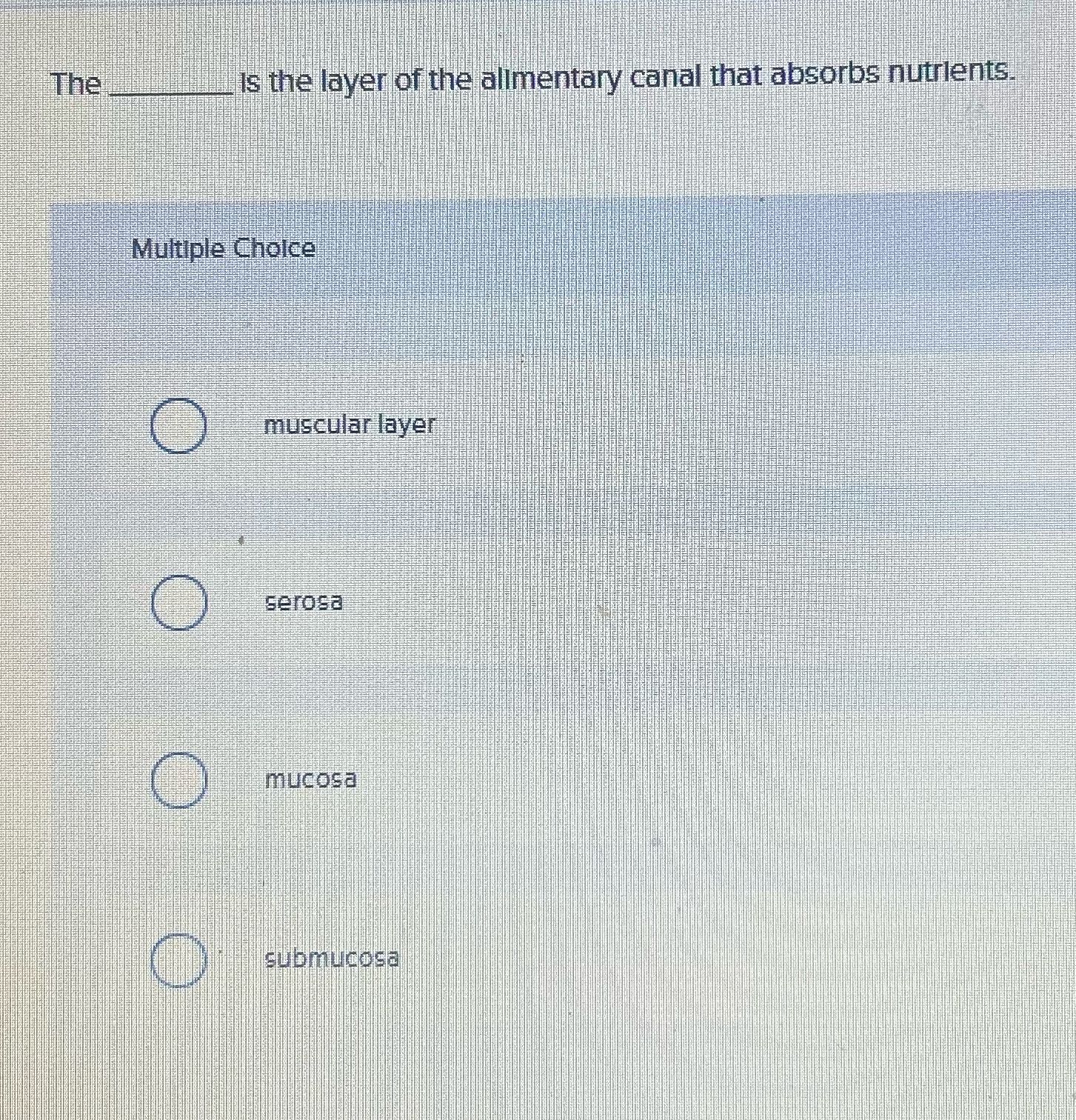The Is the layer of the alimentary canal that
