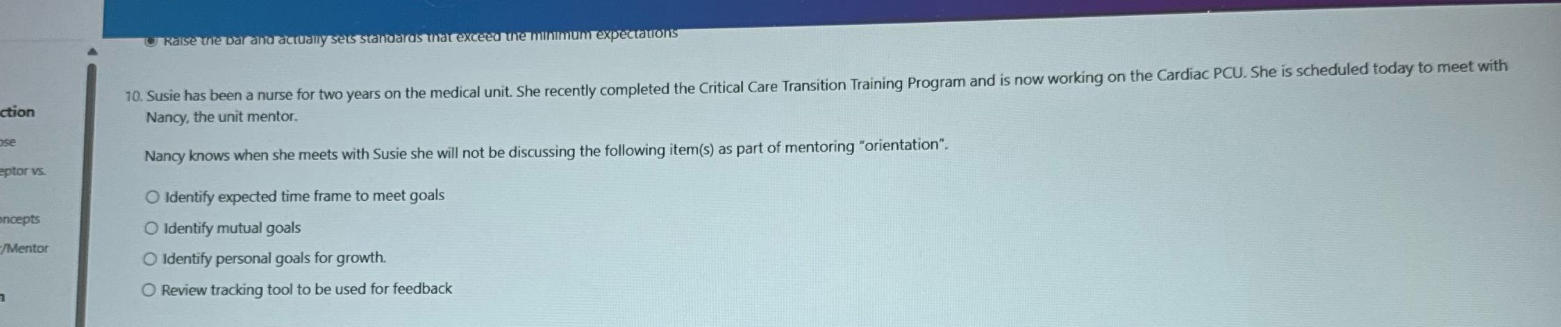 Raise the bar and actually sets standards that