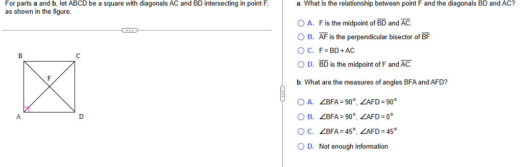 SOLVE For parts a and b, let ABCD be a square