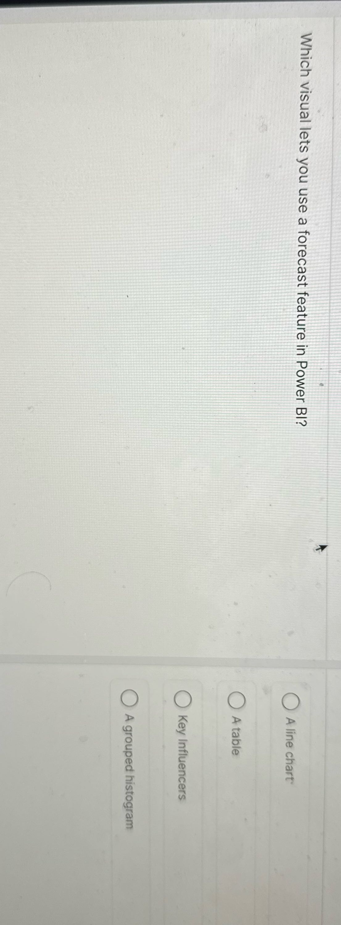 Which visual lets you use a forecast feature in