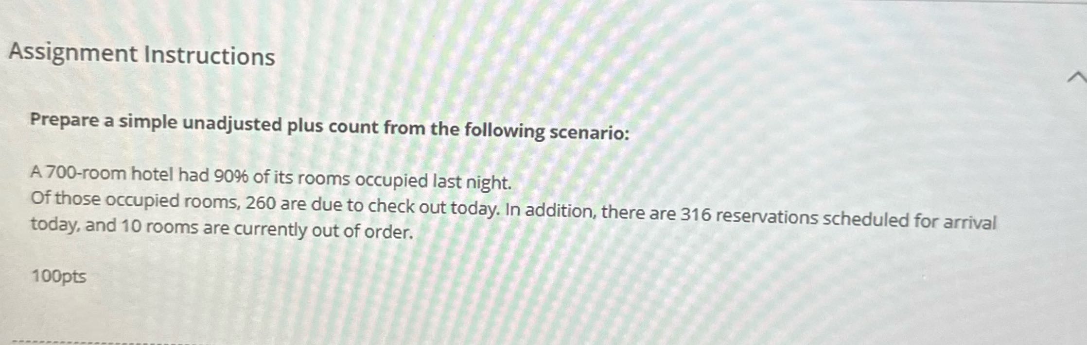 Assignment Instructions Prepare a simple