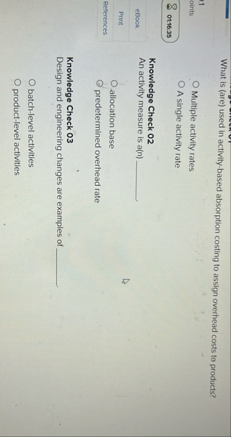What is ( are ) used in activity - based
