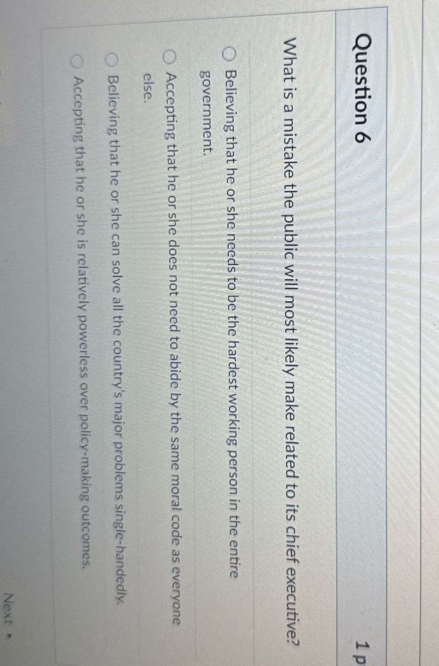 Question 6 p What is a mistake the public will