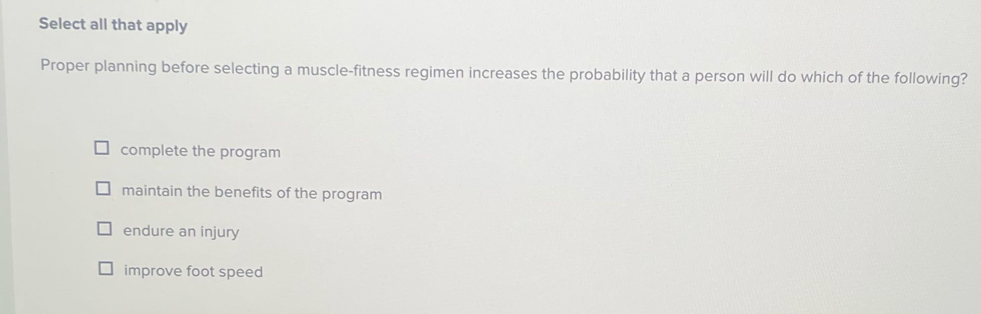 Solve it Select all that apply Proper planning