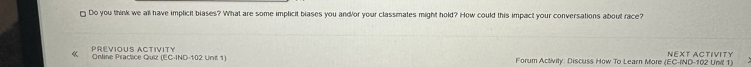 Do you think we all have implicit blases? What